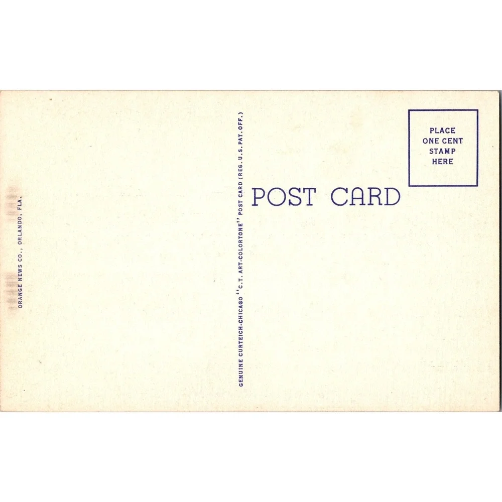 Vintage Linen Postcard Lake Estelle Bathing Beach Orlando‎ Florida